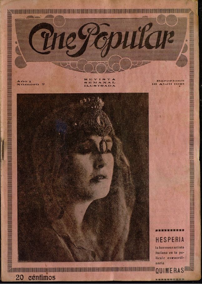 CINE POPULAR magazine side cover Issue 7 13 April 1921