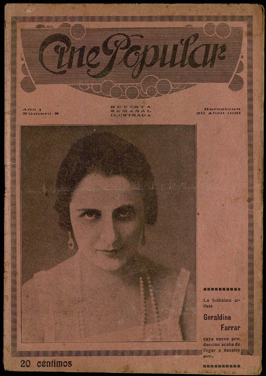 CINE POPULAR magazine side cover Issue 8 20 April 1921