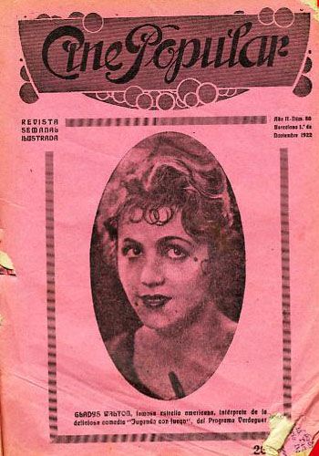 CINE POPULAR magazine side cover Issue 88 1 November 1922