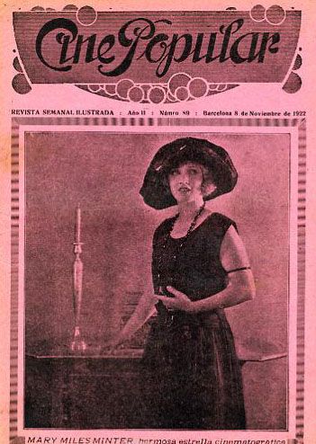 CINE POPULAR magazine side cover Issue 89 8 November 1922