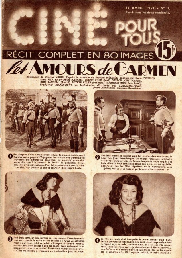 CINE POUR TOUS (50s) magazine side cover Issue 7 27 April 1951