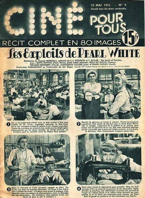 CINE POUR TOUS (50s) magazine side cover Issue 9 25 May 1951