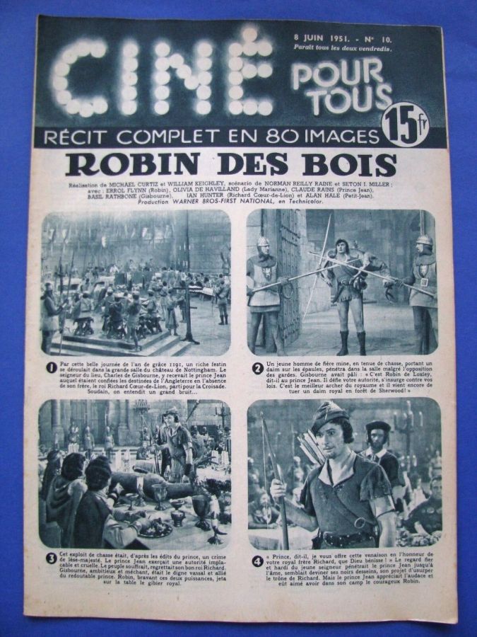 CINE POUR TOUS (50s) magazine side cover Issue 10 8 June 1951