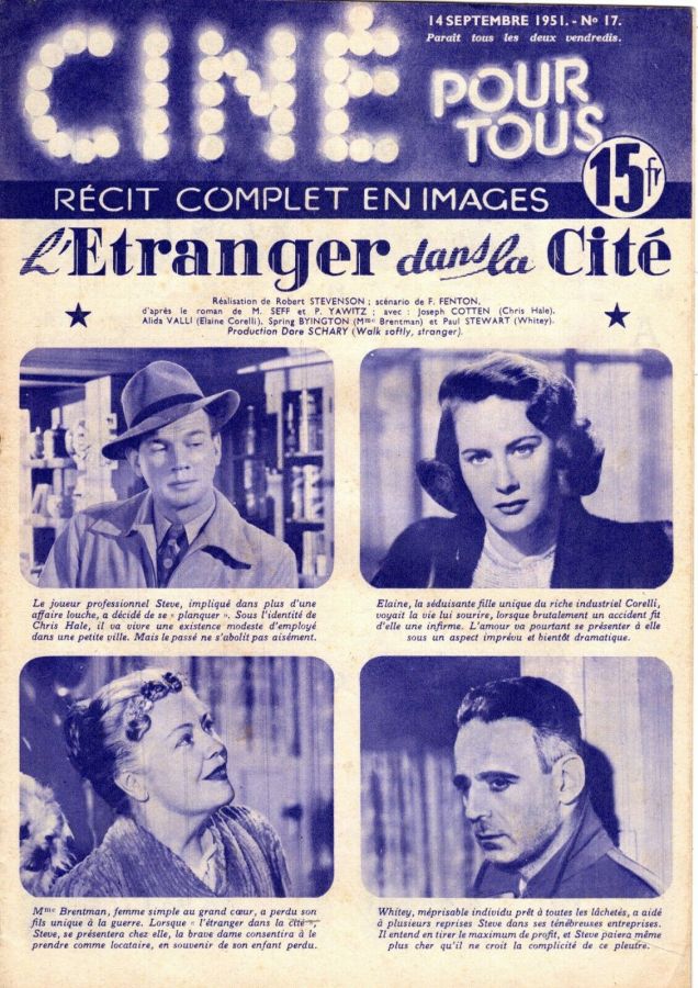 CINE POUR TOUS (50s) magazine side cover Issue 17 14 September 1951