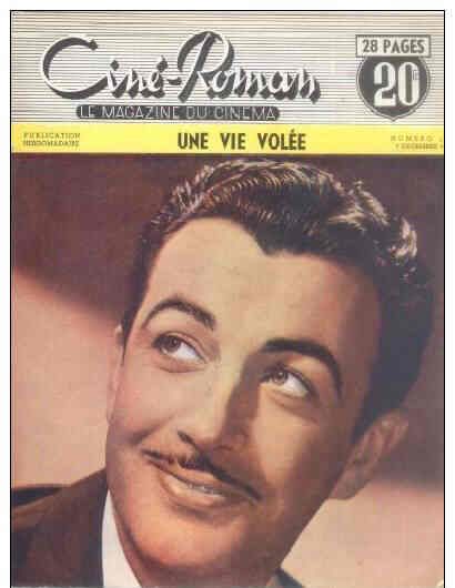 CINE-ROMAN (For France) magazine side cover Issue 130 7 December 1947