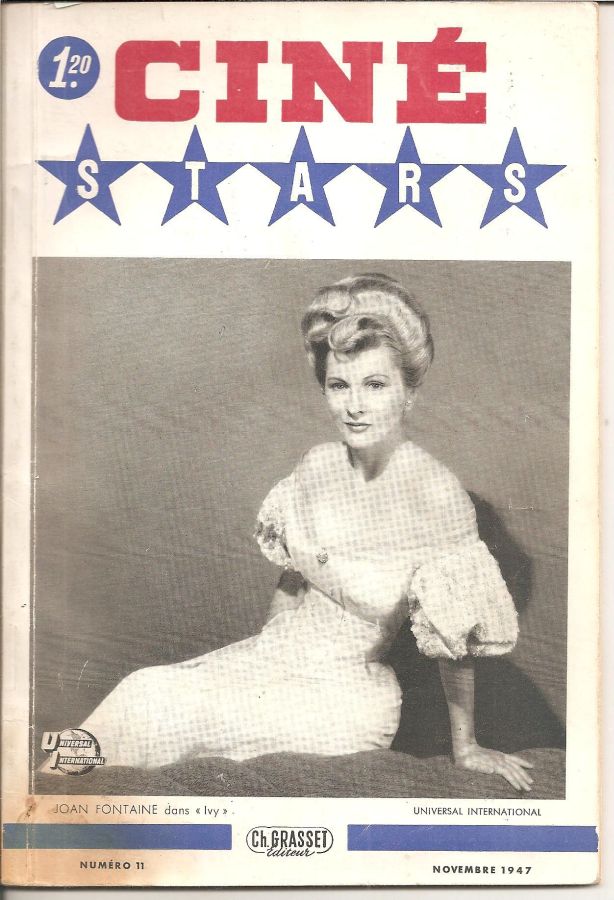 CINE STARS magazine side cover Issue 11 November 1947