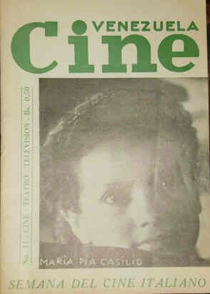 CINE VENEZUELA magazine side cover Issue 11 20 November 1953