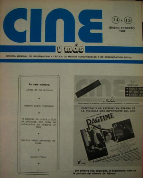 CINE Y MAS magazine side cover Issue 14/15 January/February 1982