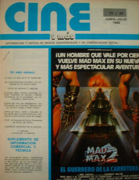 CINE Y MAS magazine side cover Issue 19/20 June/July 1982
