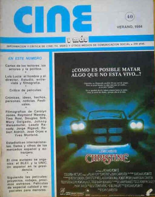 CINE Y MAS magazine side cover Issue 40 Summer 1984