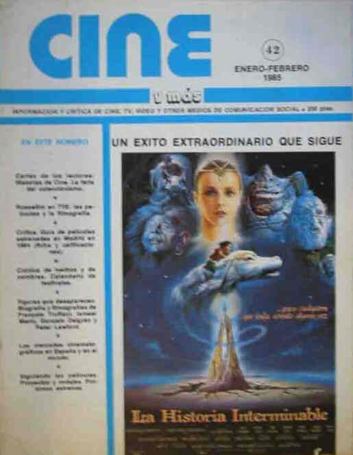 CINE Y MAS magazine side cover Issue 42 January/February 1985