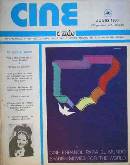CINE Y MAS magazine side cover Issue 46 June 1986