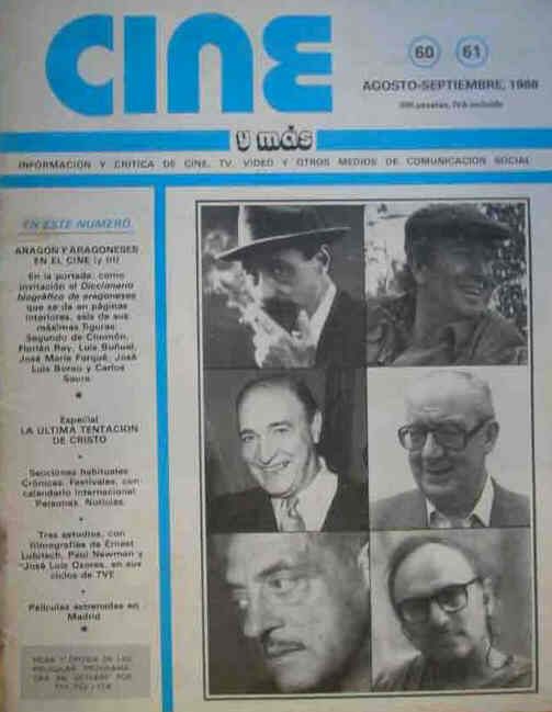 CINE Y MAS magazine side cover Issue 60/61 August/September 1988