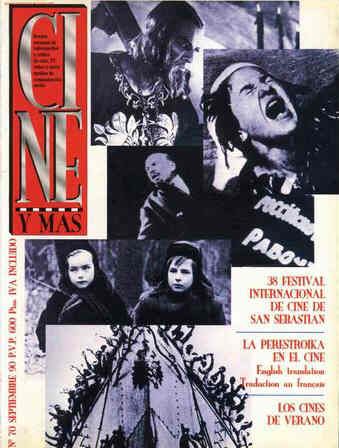 CINE Y MAS magazine side cover Issue 70 September 1990