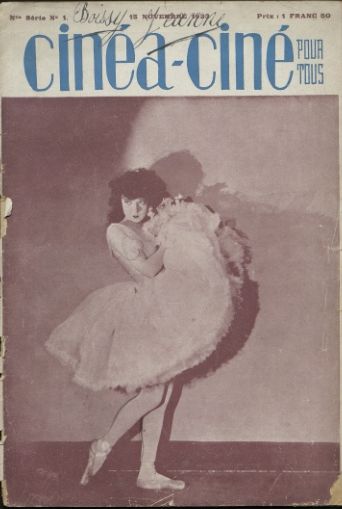 CINEA-CINE POUR TOUS magazine side cover Issue 1 15 November 1923
