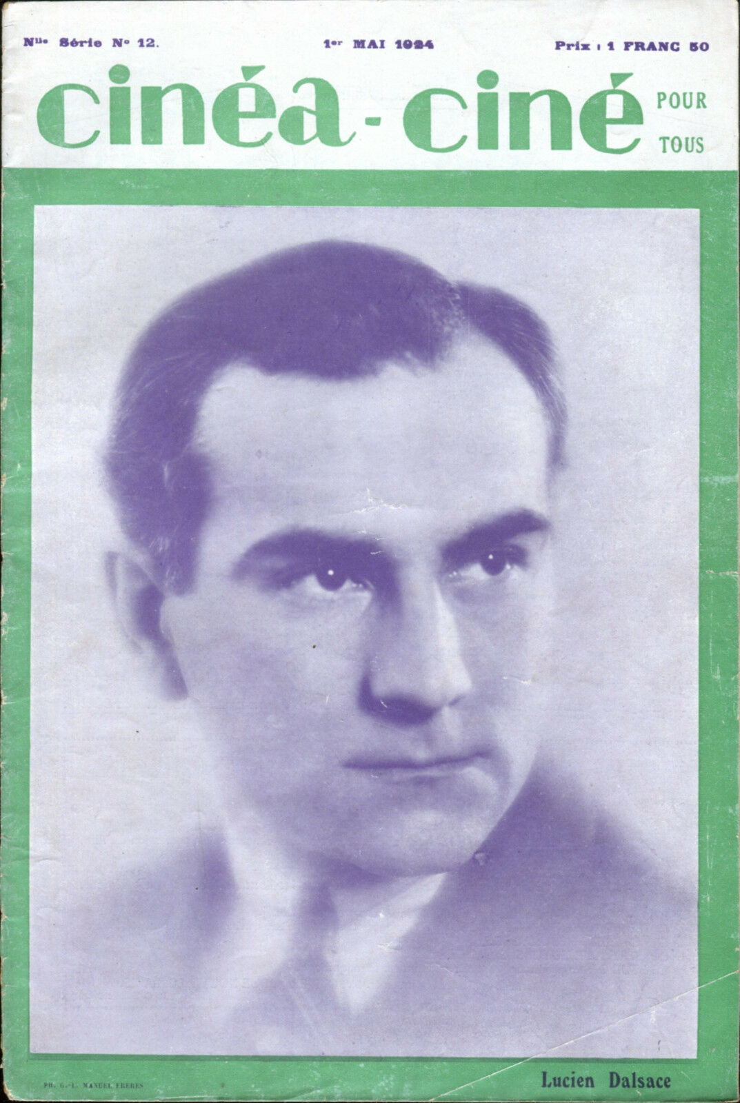 CINEA-CINE POUR TOUS magazine side cover Issue 12 1 May 1924