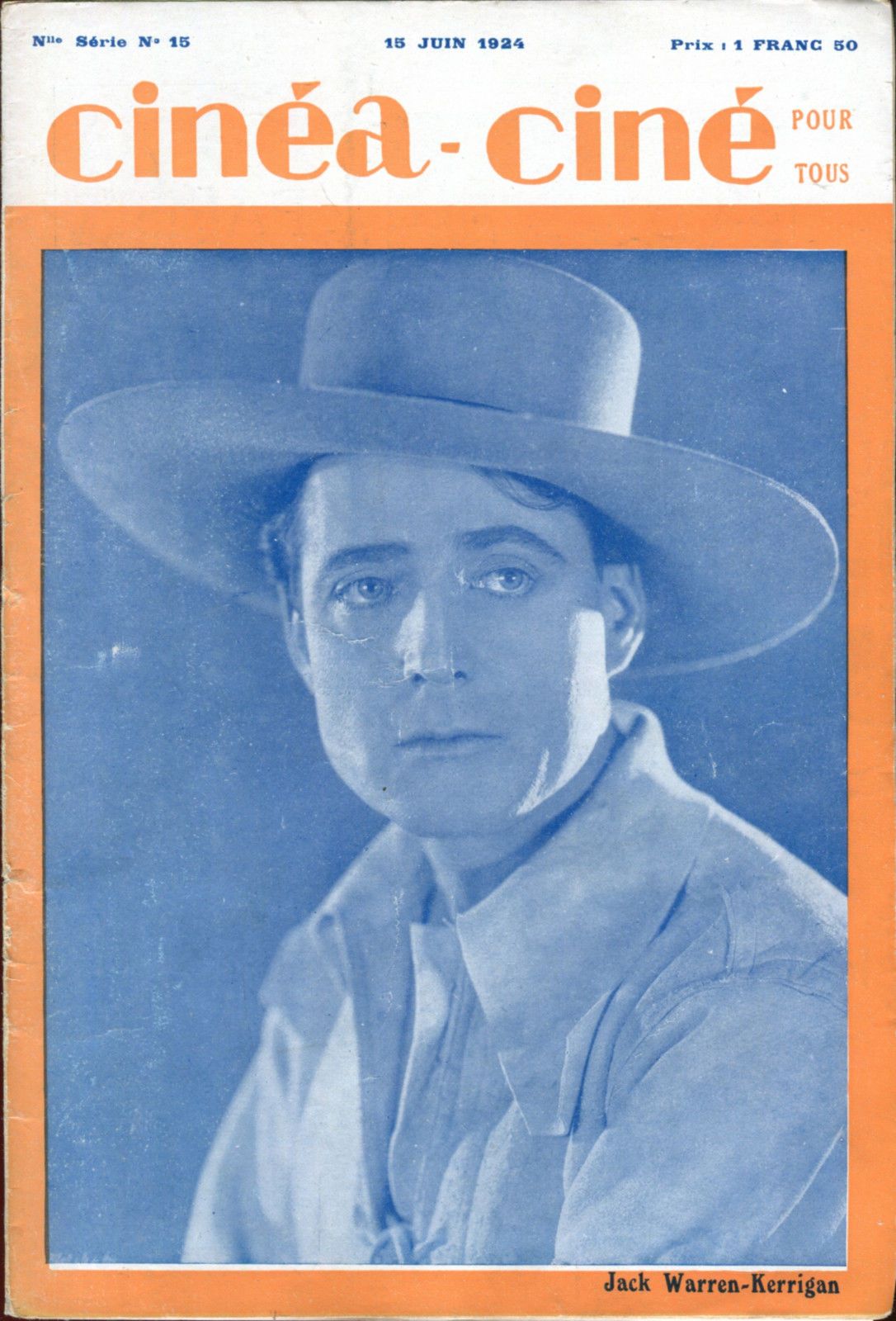 CINEA-CINE POUR TOUS magazine side cover Issue 15 15 June 1924