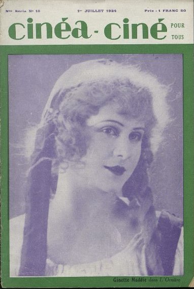 CINEA-CINE POUR TOUS magazine side cover Issue 16 1 July 1924