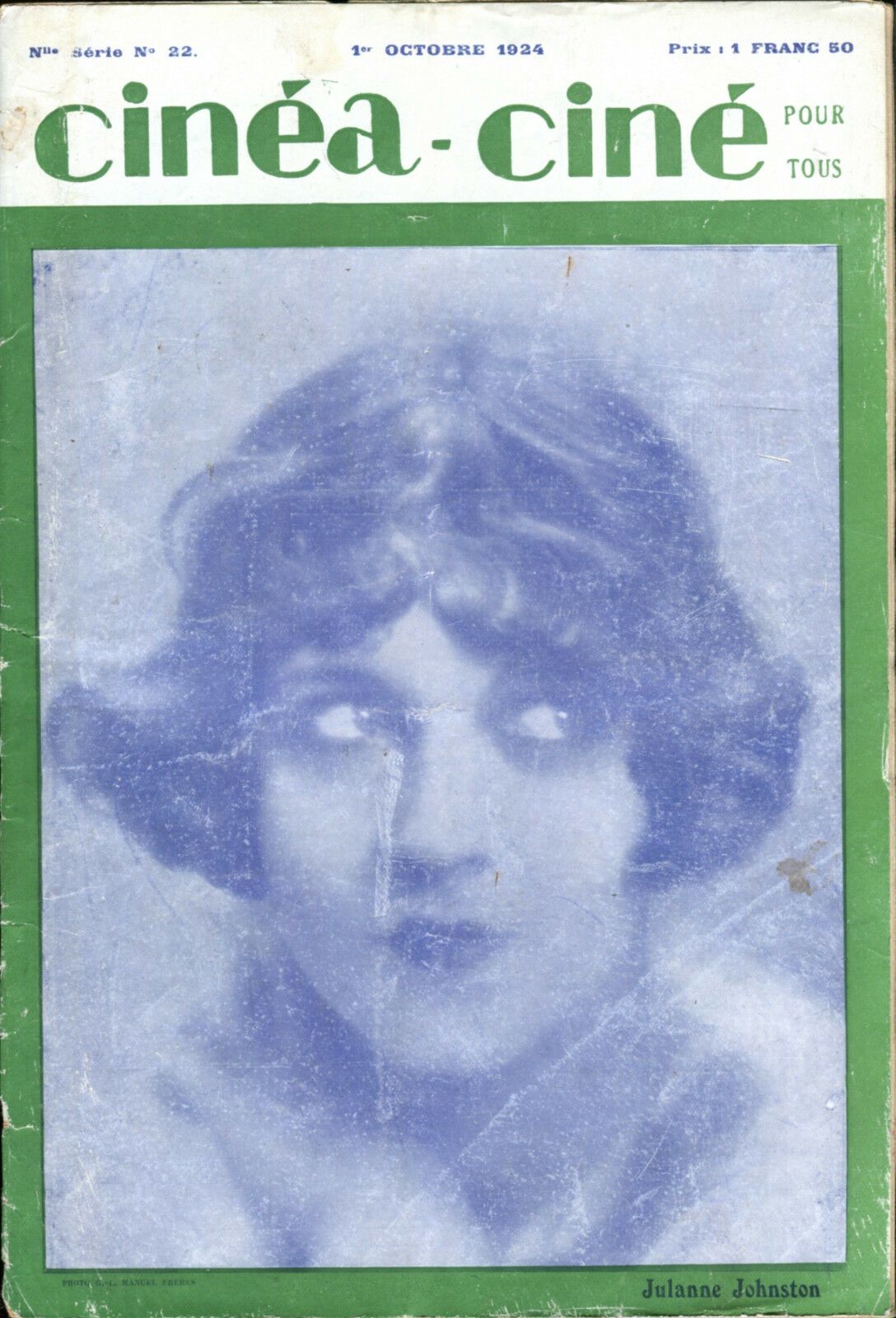 CINEA-CINE POUR TOUS magazine side cover Issue 22 1 October 1924