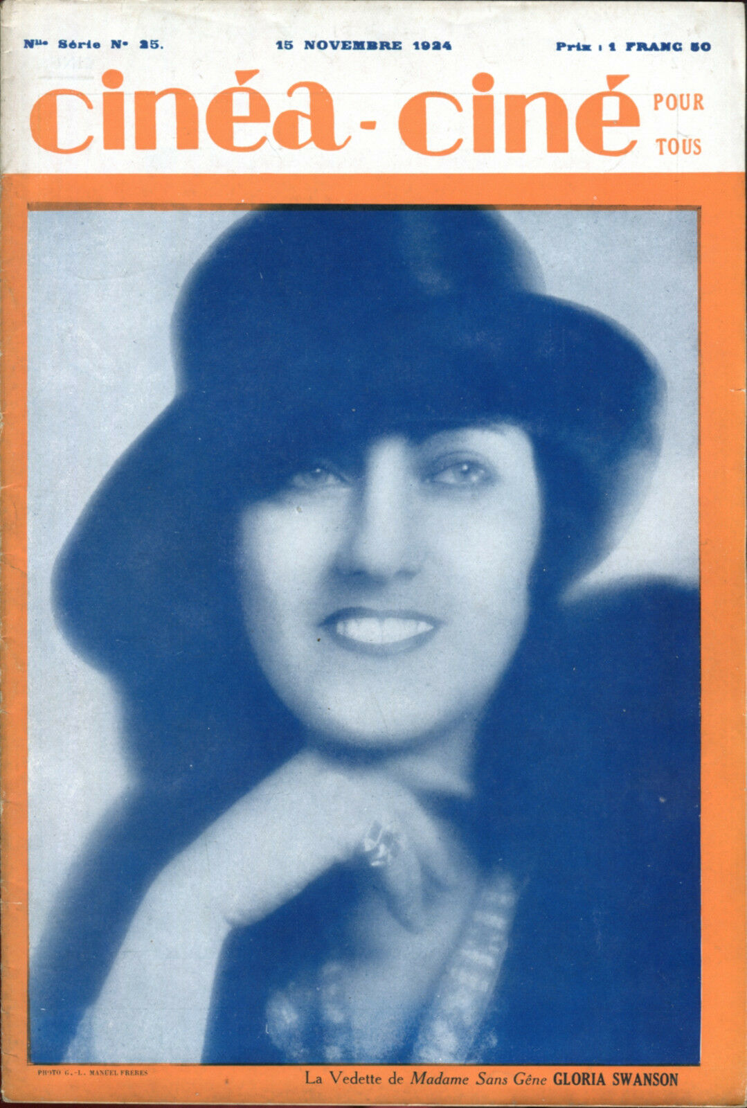 CINEA-CINE POUR TOUS magazine side cover Issue 25 15 November 1924