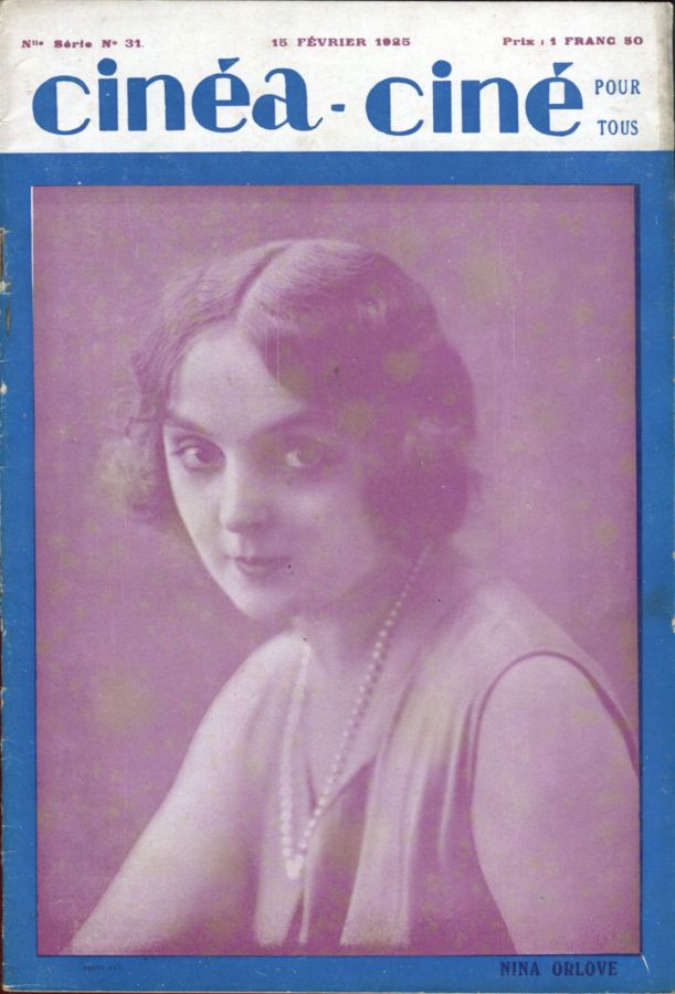 CINEA-CINE POUR TOUS magazine side cover Issue 31 15 February 1925
