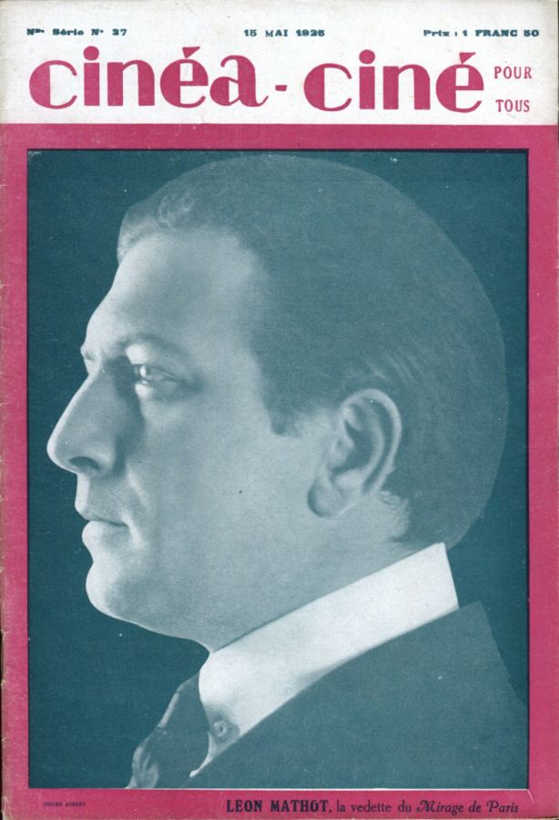 CINEA-CINE POUR TOUS magazine side cover Issue 37 15 May 1925