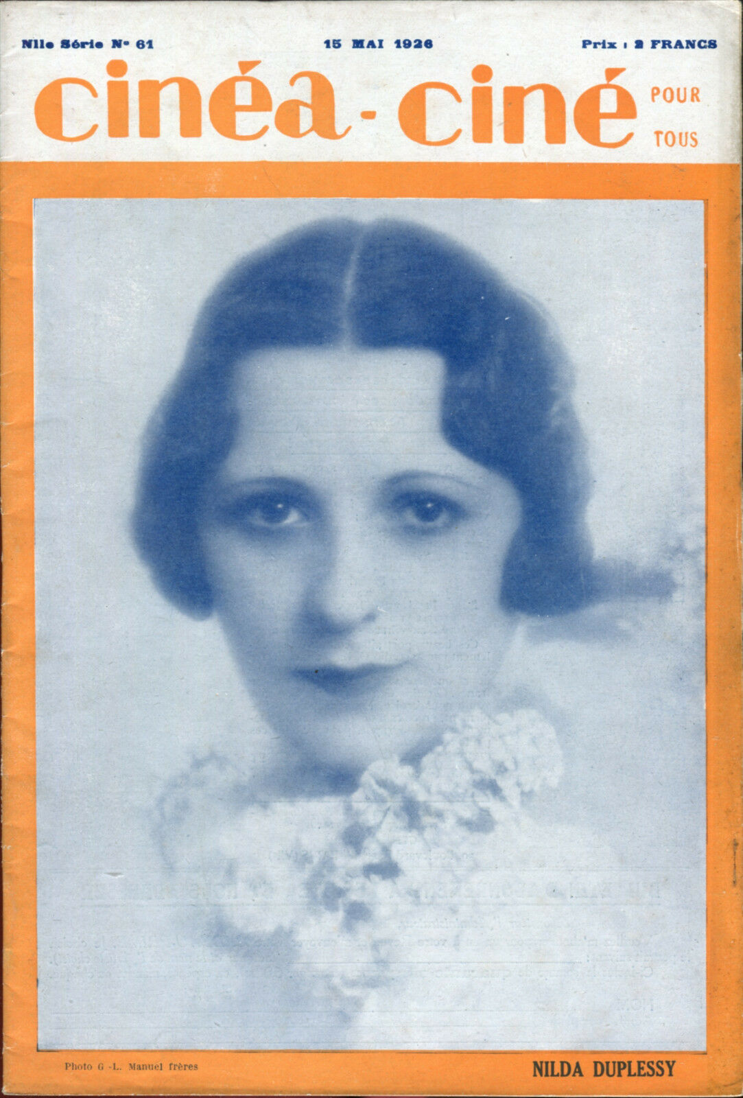 CINEA-CINE POUR TOUS magazine side cover Issue 61 15 May 1926