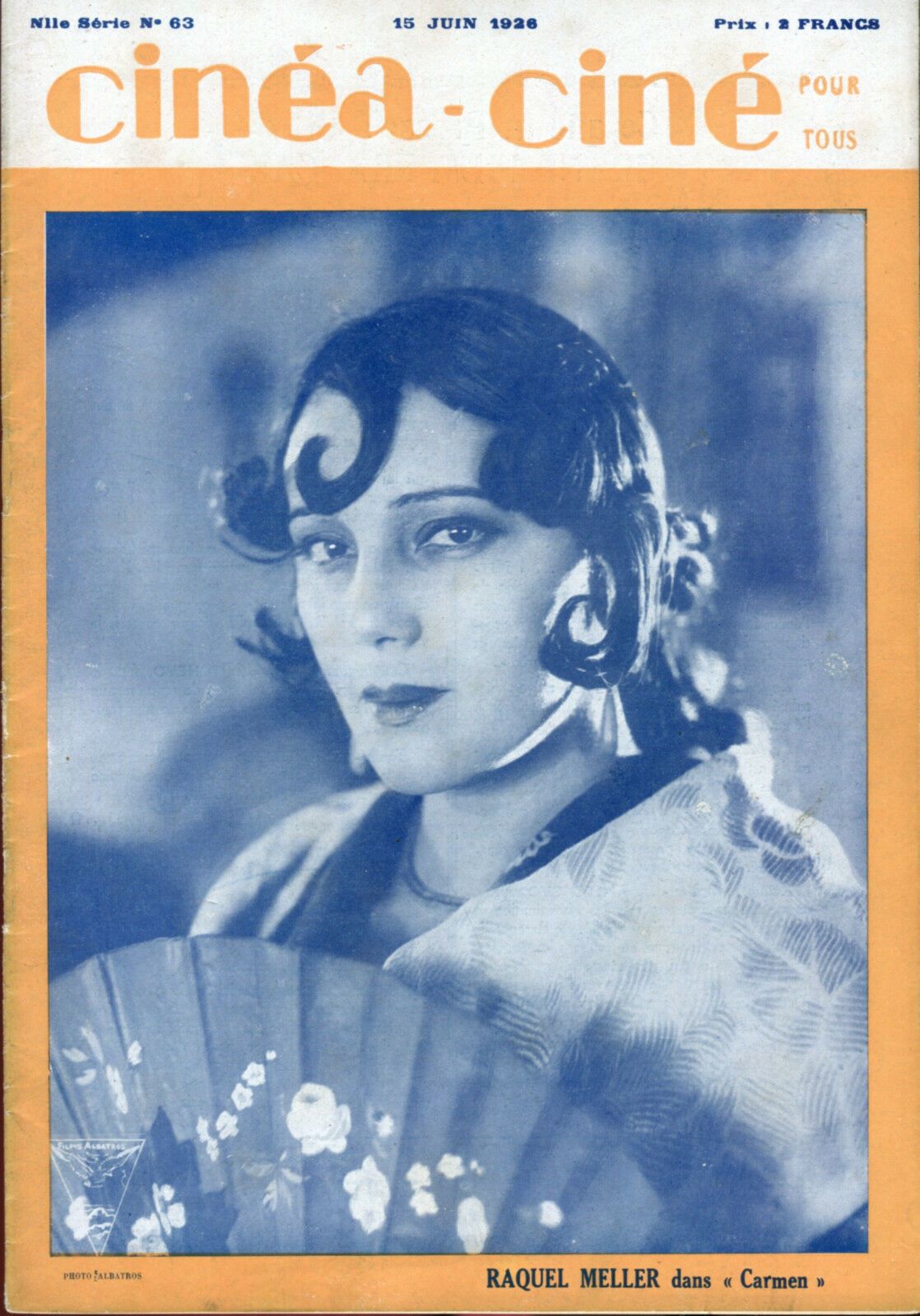 CINEA-CINE POUR TOUS magazine side cover Issue 63 15 June 1926