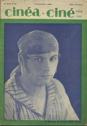 CINEA-CINE POUR TOUS magazine side cover Issue 69 15 September 1926