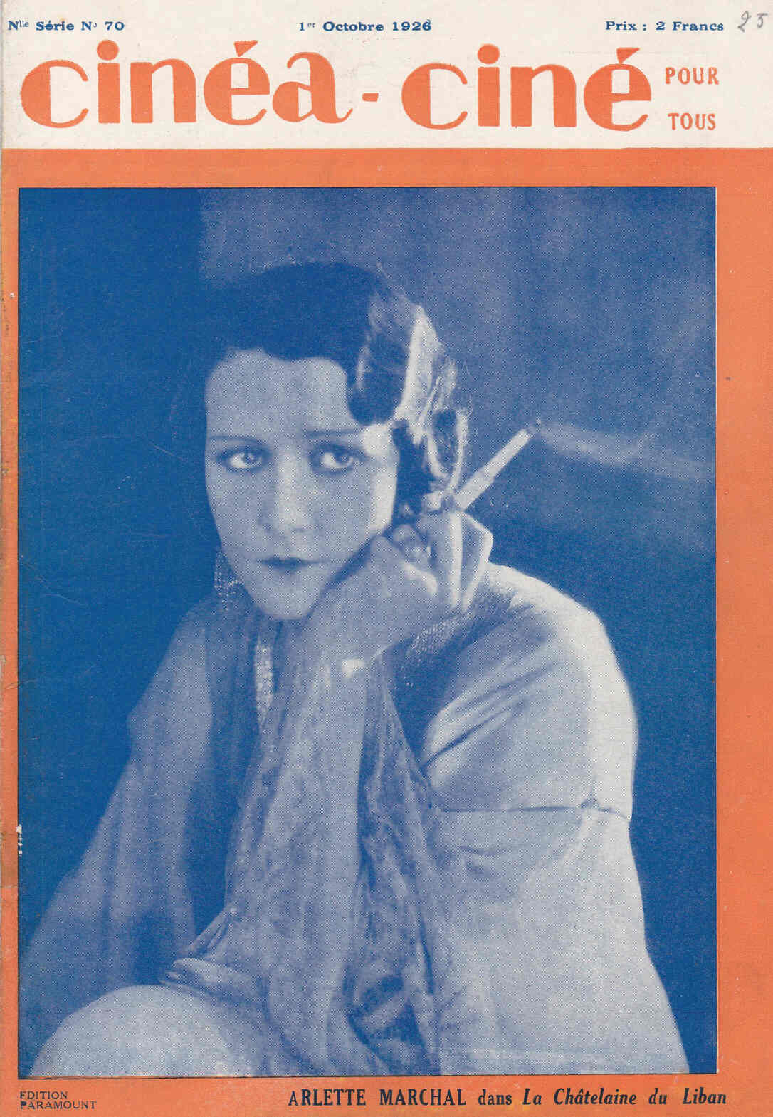 CINEA-CINE POUR TOUS magazine side cover Issue 70 1 October 1926