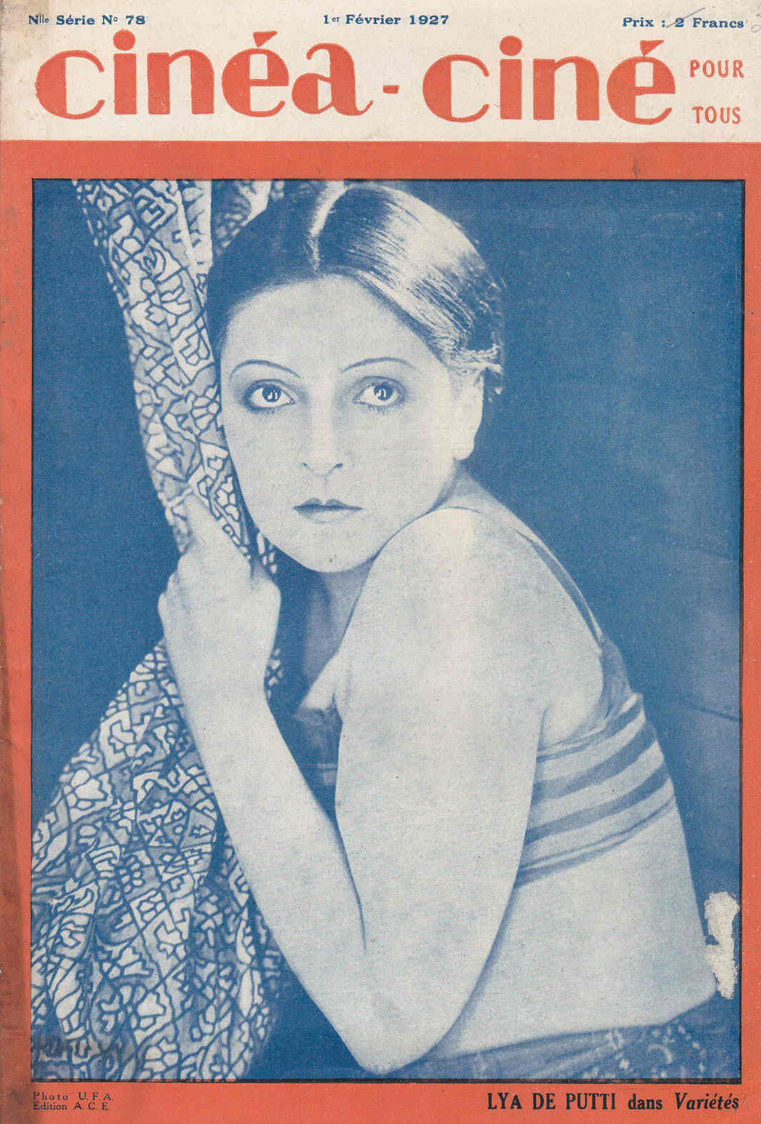 CINEA-CINE POUR TOUS magazine side cover Issue 78 1 February 1927