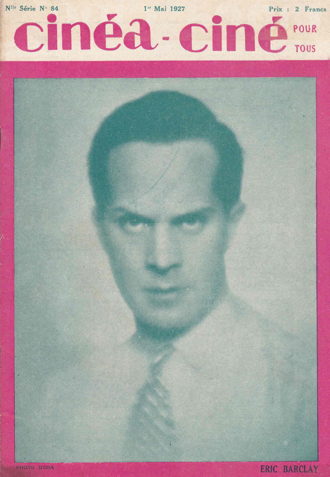 CINEA-CINE POUR TOUS magazine side cover Issue 84 1 May 1927