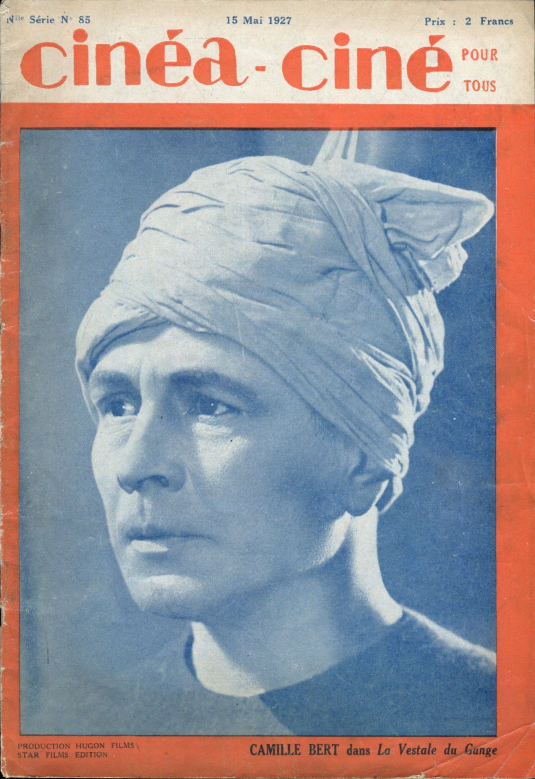 CINEA-CINE POUR TOUS magazine side cover Issue 85 15 May 1927