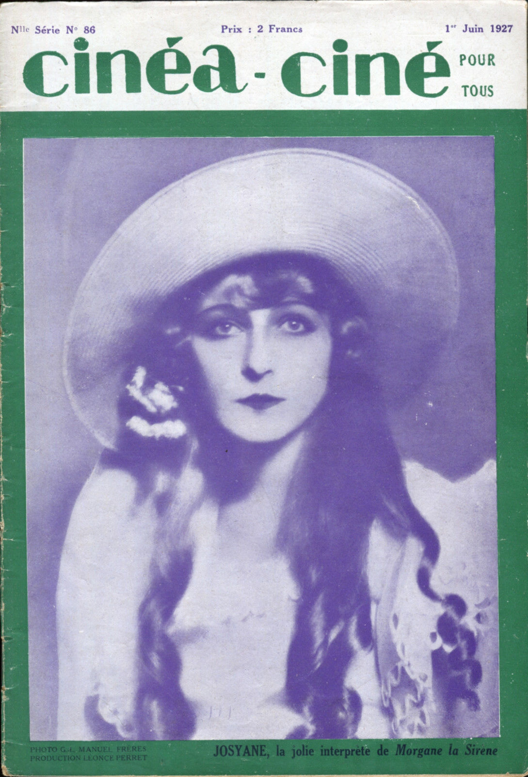 CINEA-CINE POUR TOUS magazine side cover Issue 86 1 June 1927