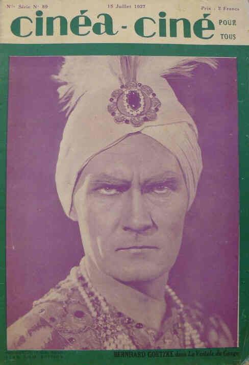 CINEA-CINE POUR TOUS magazine side cover Issue 89 15 July 1927