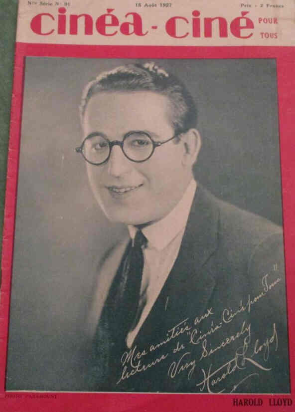 CINEA-CINE POUR TOUS magazine side cover Issue 91 15 August 1927