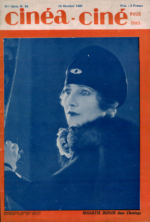 CINEA-CINE POUR TOUS magazine side cover Issue 95 15 October 1927