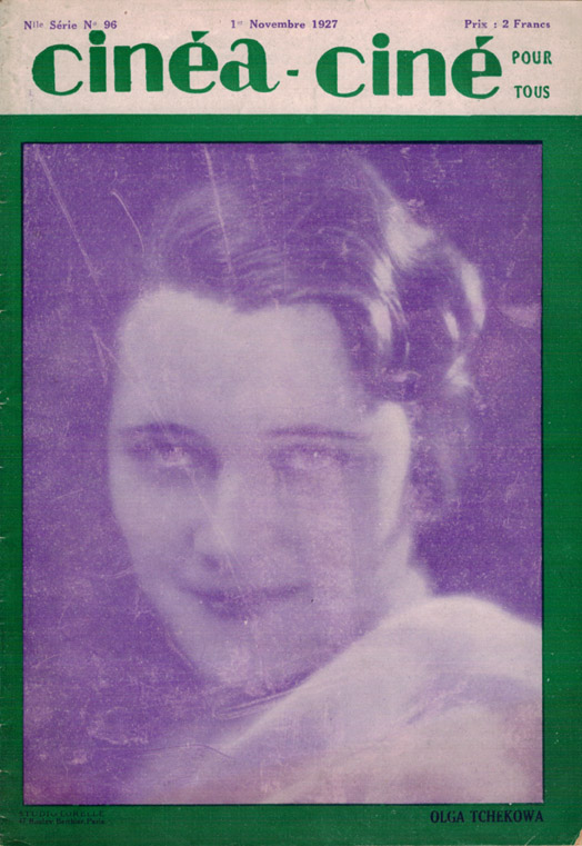 CINEA-CINE POUR TOUS magazine side cover Issue 96 1 November 1927