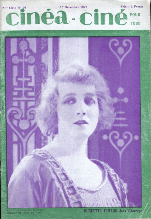 CINEA-CINE POUR TOUS magazine side cover Issue 99 15 December 1927