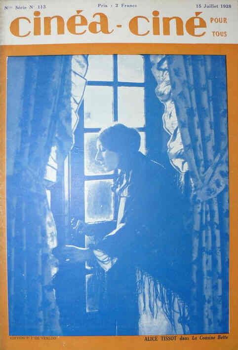 CINEA-CINE POUR TOUS magazine side cover Issue 113 15 July 1928