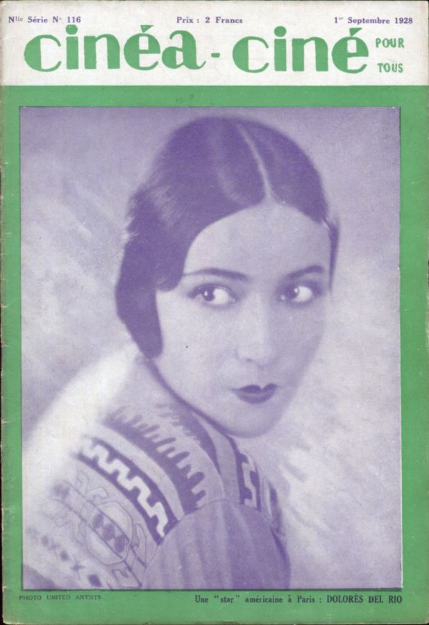 CINEA-CINE POUR TOUS magazine side cover Issue 116 1 September 1928
