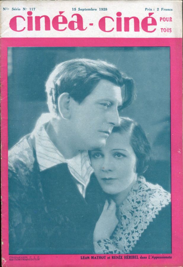 CINEA-CINE POUR TOUS magazine side cover Issue 117 15 September 1928