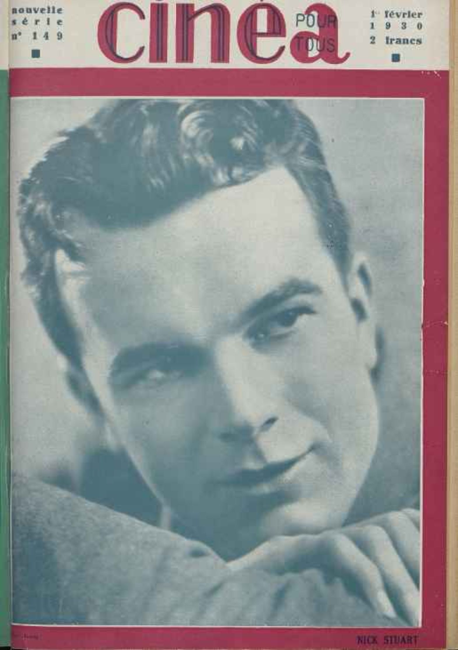 CINEA-CINE POUR TOUS magazine side cover Issue 149 1 February 1930