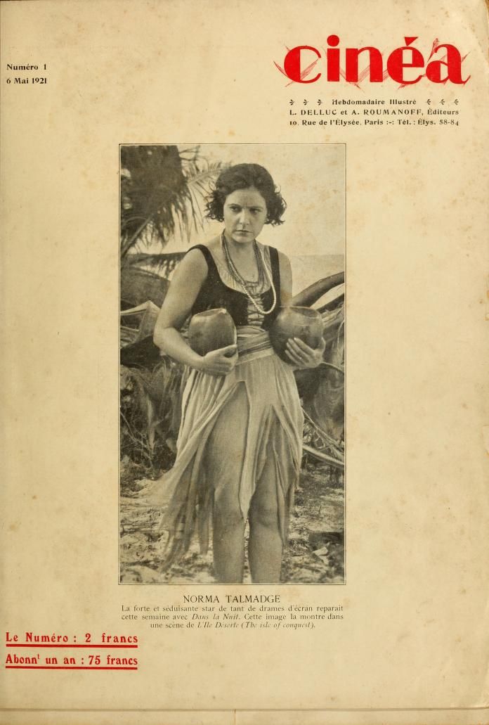 CINEA magazine side cover Issue 1 6 May 1921