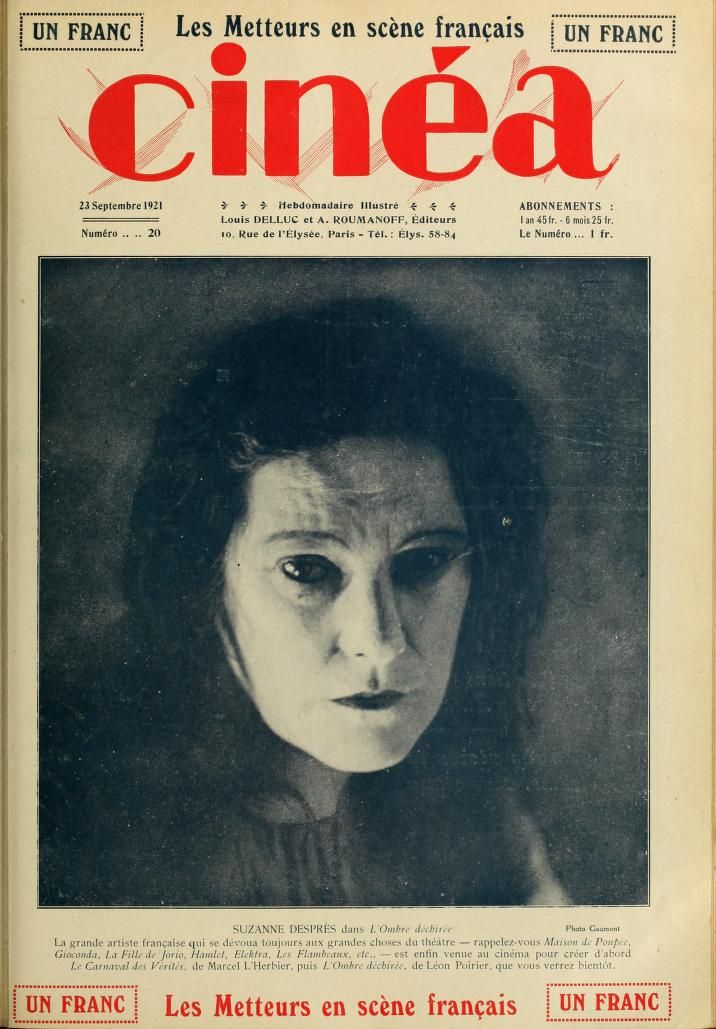 CINEA magazine side cover Issue 20 23 September 1921