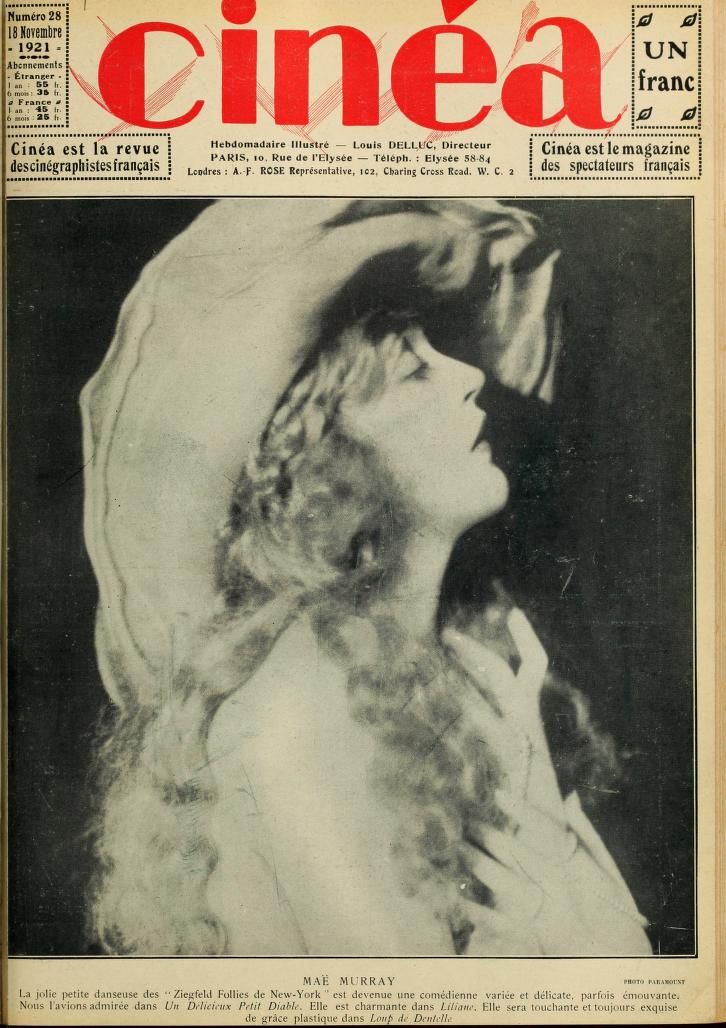 CINEA magazine side cover Issue 28 18 November 1921