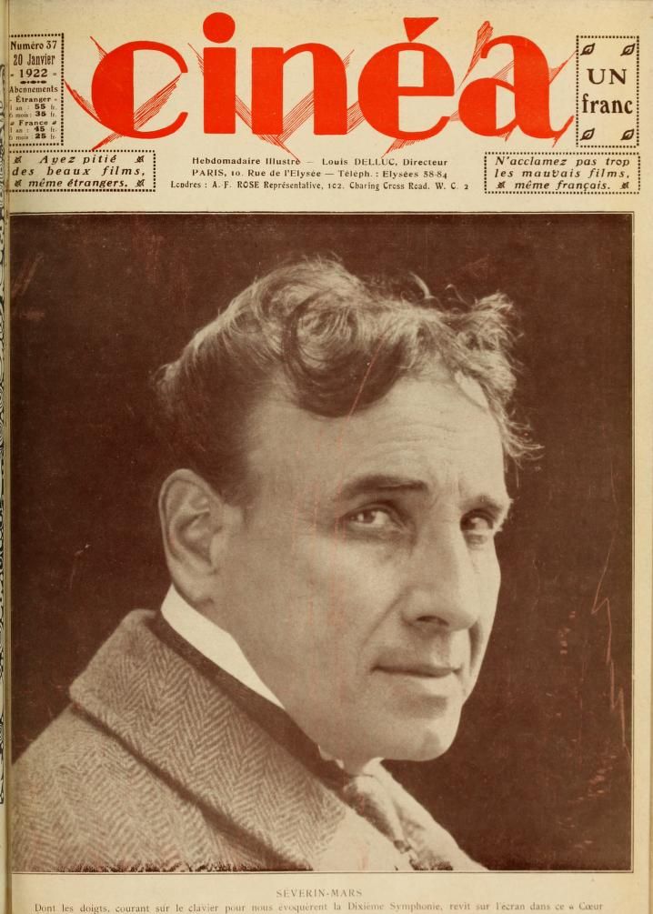 CINEA magazine side cover Issue 37 20 January 1922