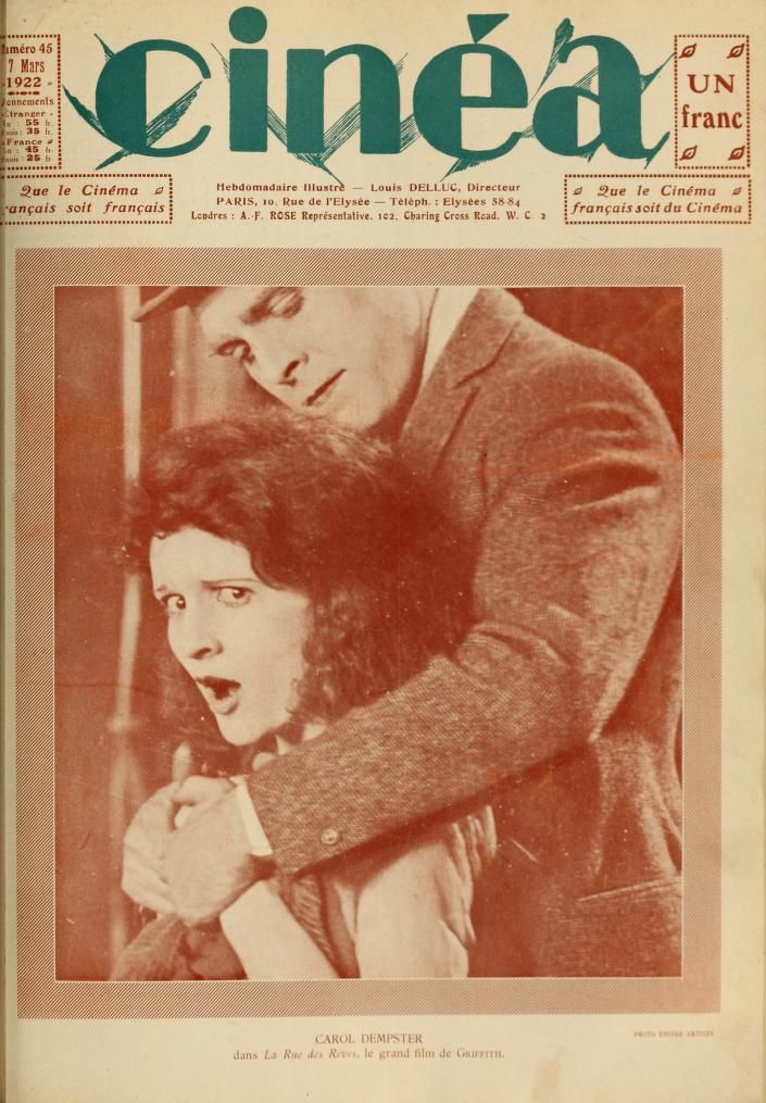 CINEA magazine side cover Issue 45 17 March 1922