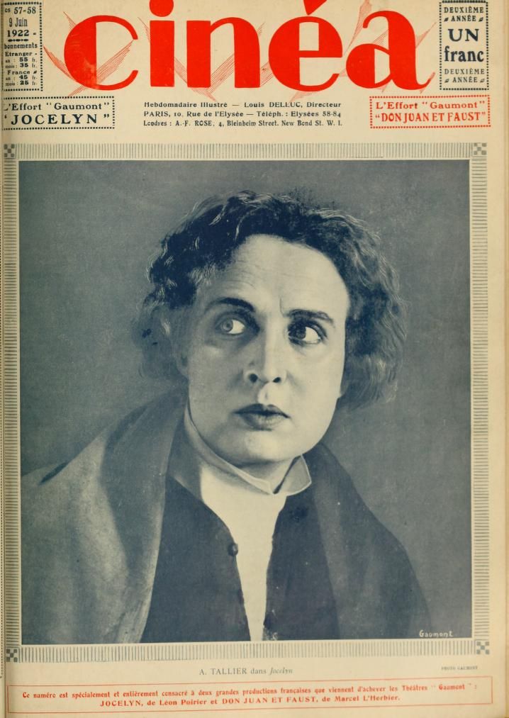 CINEA magazine side cover Issue 57/58 9 June 1922