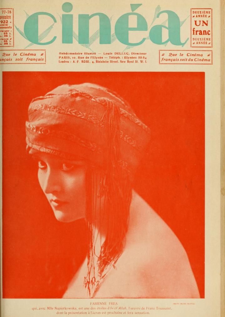 CINEA magazine side cover Issue 77/78 3 November 1922